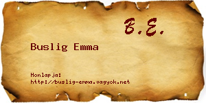 Buslig Emma névjegykártya
