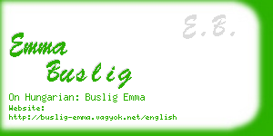 emma buslig business card